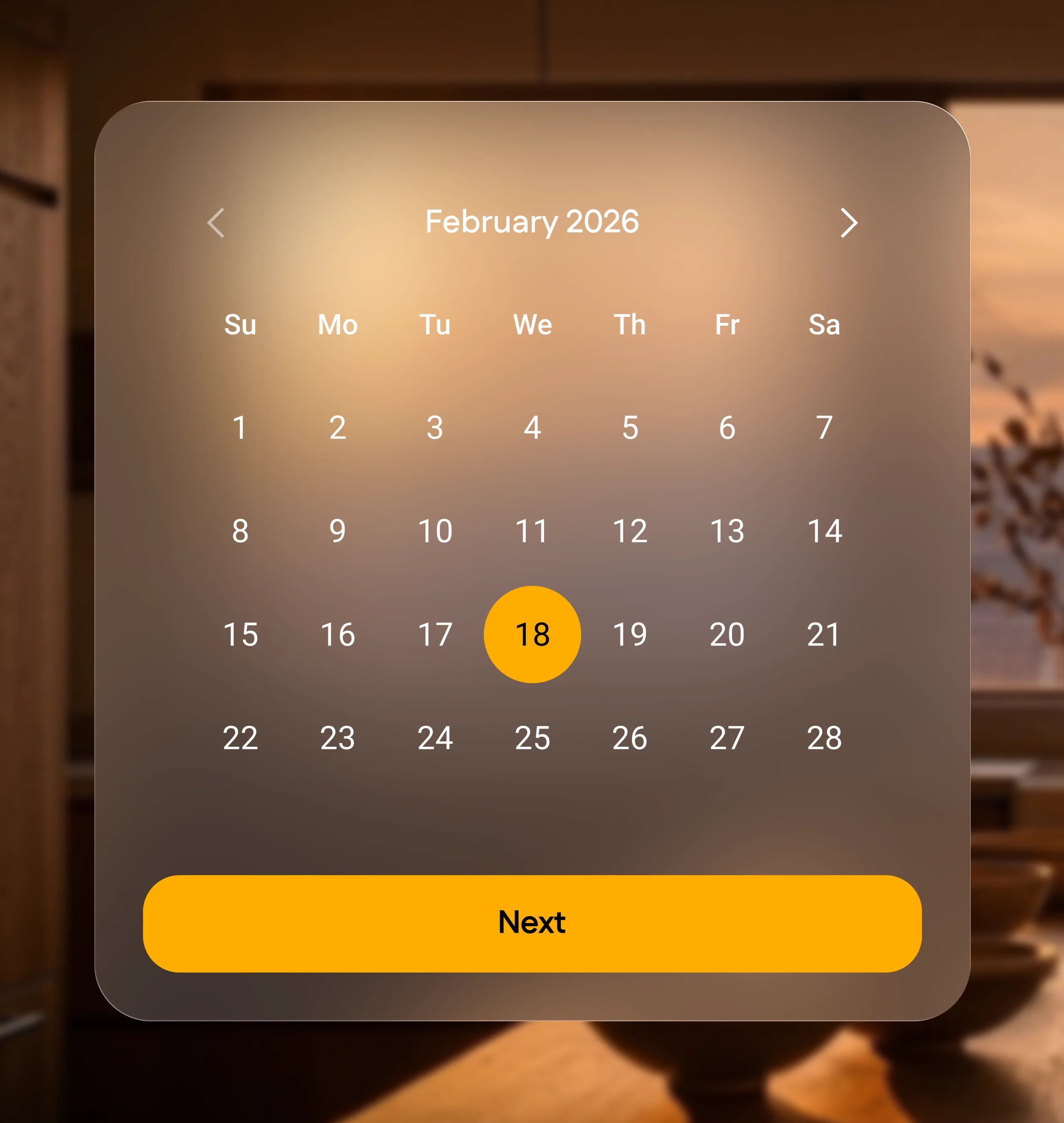 Glass calendar card mockup