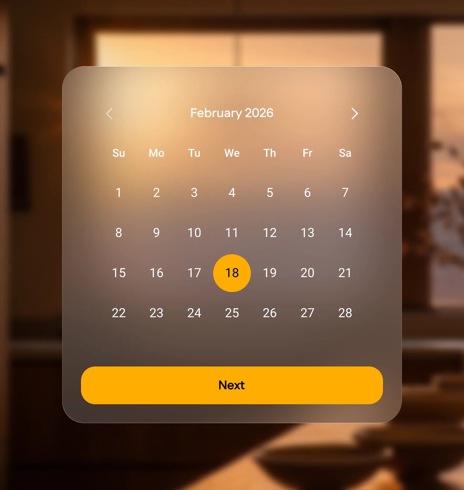 Glass calendar card mockup