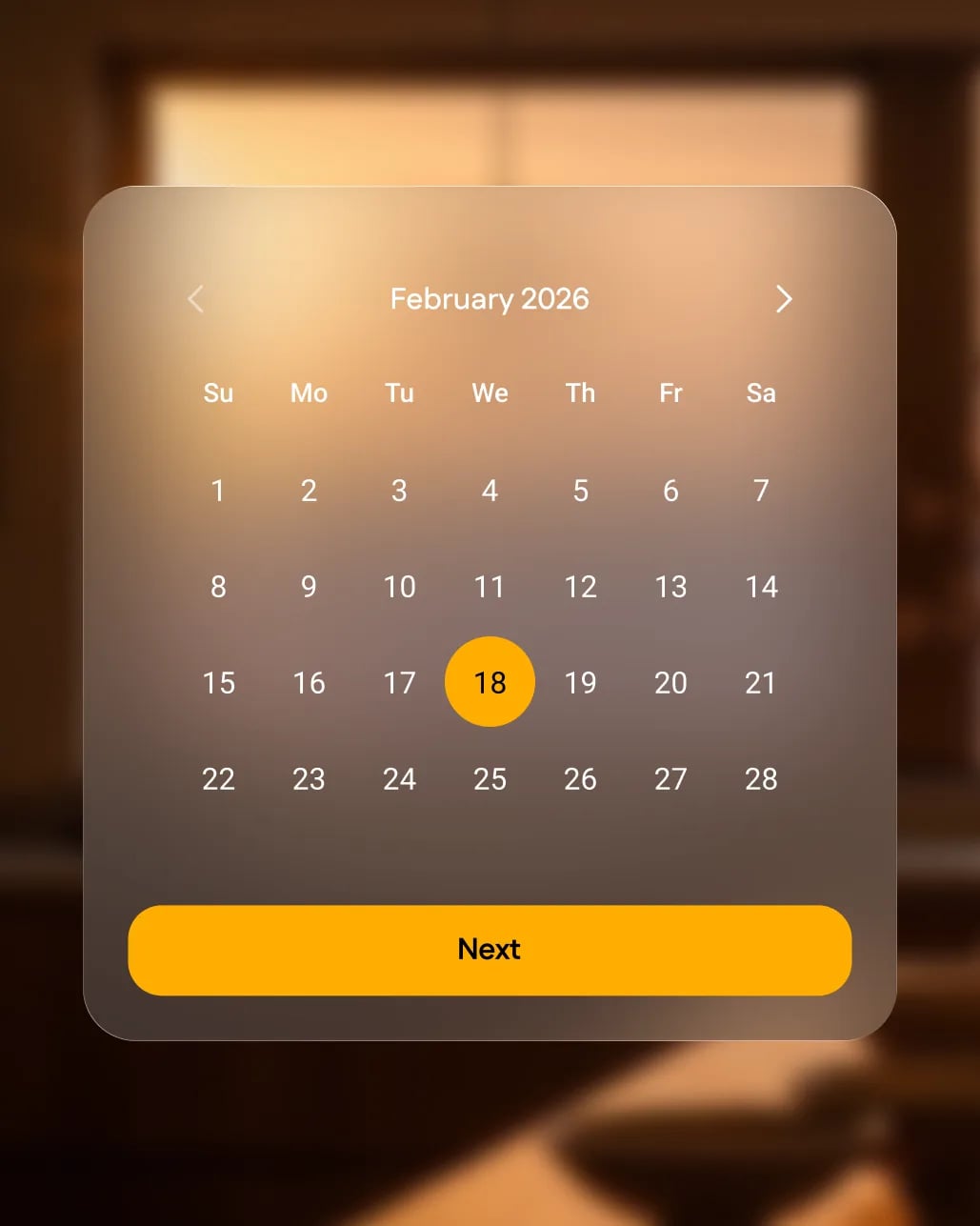 Glass calendar card mockup