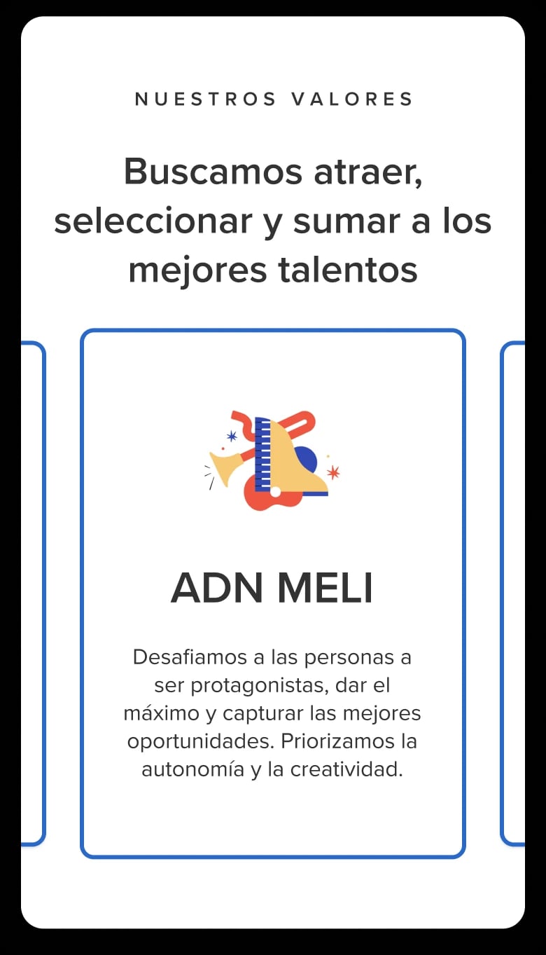 Screenshot of Meli app