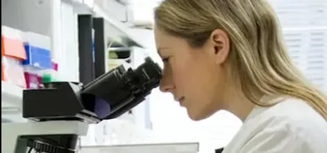 Woman working at the lab